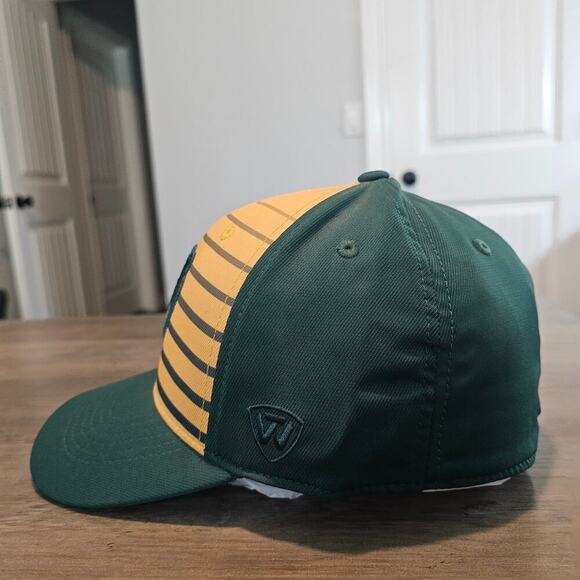 Baylor Bears Fitted Hat Cap Yellow Striped Embroidered BU NCAA Size 7 1/4 - Picture 5 of 8